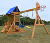 Wooden Swing Sets Wholesale Backyard Playground OEM/ODM ASTM F1148 tested with slide