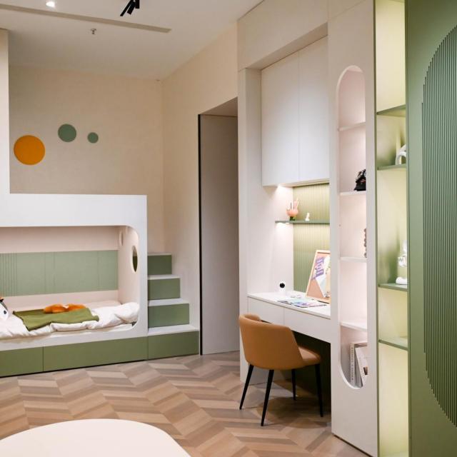 Custom Kids Bedroom Furniture Set with Built-In Bunk Bed, Storage Stairs & Wardrobe – Whole-Room Wood Furniture OEM/ODM Solution