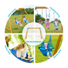 Wooden A-Frame Swing Set Trapeze Rings & DIY Attachments Backyard Playground for Kids & Adults ASTM Certified Playset