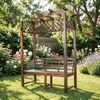 Premium Wooden Garden Furniture with Bench | Outdoor Pergola Arbor Seat with Lattice Panels for Climbing Plants