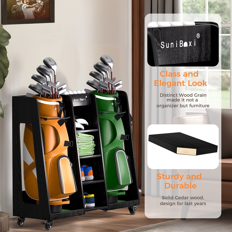 Wood Golf Storage Rack GEF2501BLV1