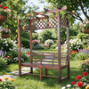 Premium Wooden Garden Furniture with Bench | Outdoor Pergola Arbor Seat with Lattice Panels for Climbing Plants