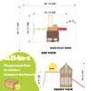 Large Wooden Swing Set Playground with Playhouse Slide Monkey Bars & Climbing Ladder – Kids Outdoor Adventure Playhouse